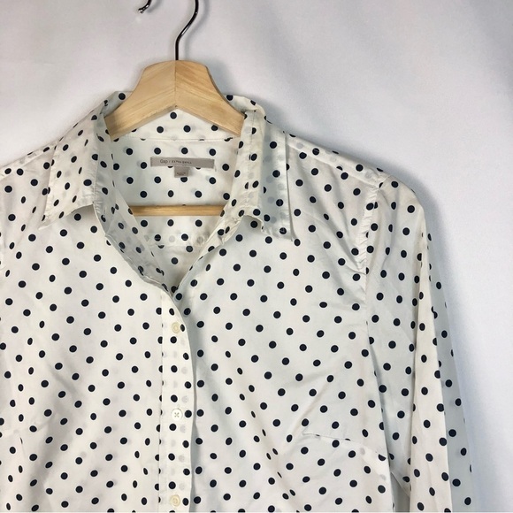 Gap White & Black Polka Dot Long Sleeve Button Down XS - Picture 3 of 5